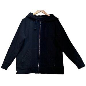 Eddie Bauer Women's Full Zip Hoodie Sweatshirt Long Sleeve Size TL Black